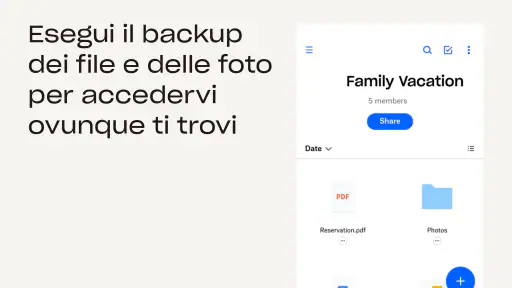 Dropbox: Backup di Foto e File screenshot