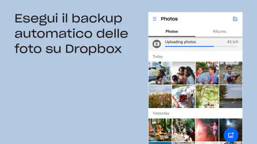 Dropbox: Backup di Foto e File screenshot