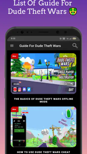 Dude Theft Wars, Cheat Codes screenshot