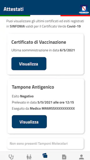 e-Covid SINFONIA screenshot