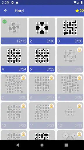 English Crossword puzzle screenshot