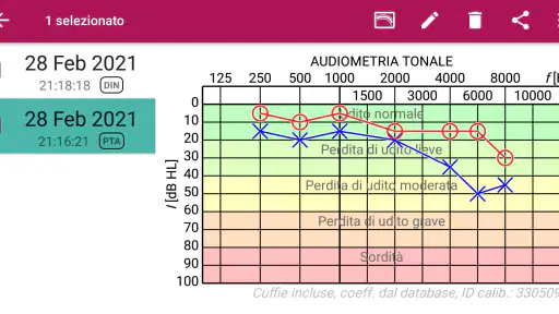 Esame dell'udito screenshot