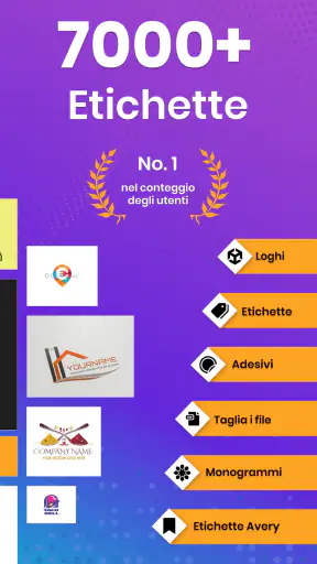 Etichette personalizzate screenshot