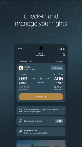 Etihad Airways screenshot