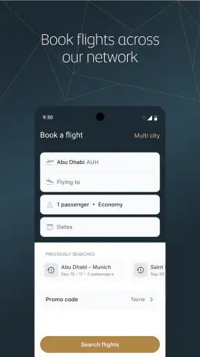 Etihad Airways screenshot