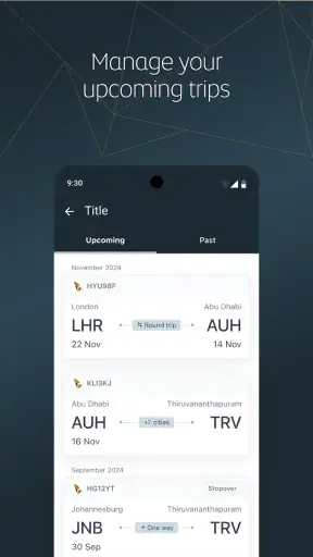 Etihad Airways screenshot