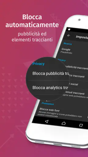 Firefox Focus: il browser screenshot