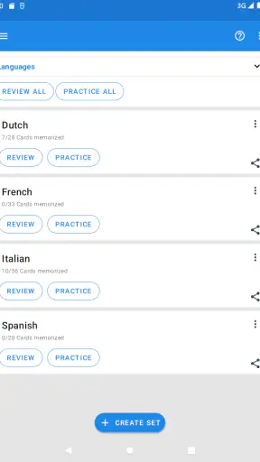 Flashcards screenshot