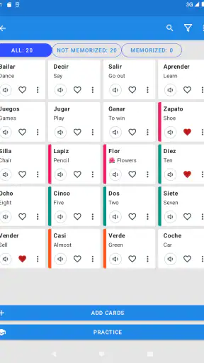 Flashcards screenshot