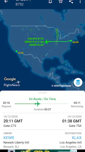 FlightAware Tracking volo screenshot