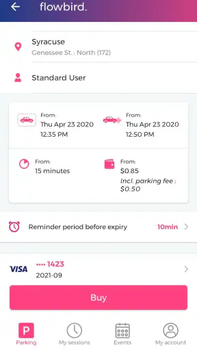 Flowbird parking screenshot