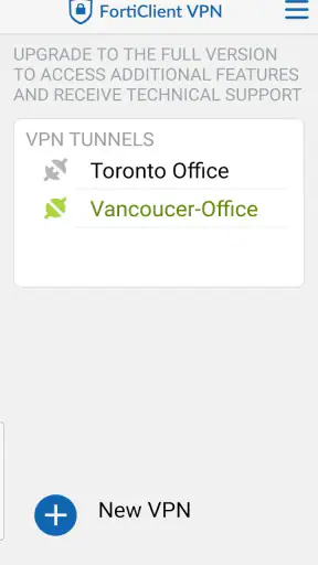 FortiClient VPN screenshot
