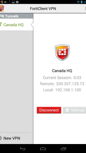 FortiClient VPN screenshot