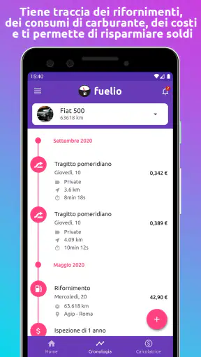 Fuelio: prezzi benzina, costi screenshot