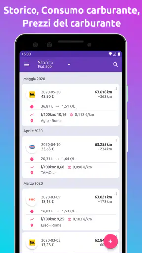 Fuelio: prezzi benzina, costi screenshot