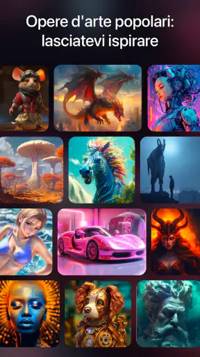 Generatore d'arte AI: disegno screenshot