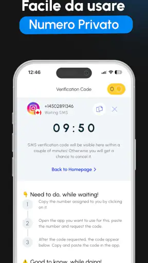 GetCode: Numero Virtuale OTP screenshot