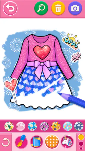 Glitter Dress Coloring Game screenshot