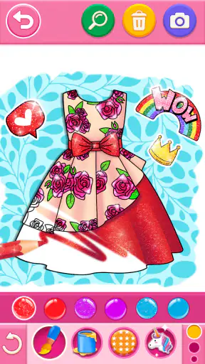 Glitter Dress Coloring Game screenshot