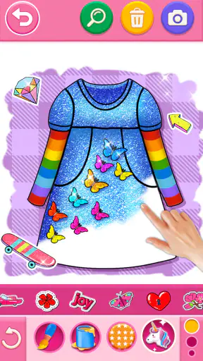 Glitter Dress Coloring Game screenshot