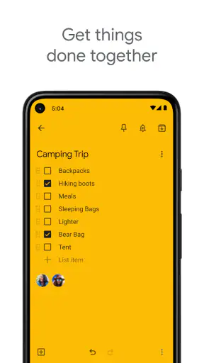 Google Keep: note ed elenchi screenshot