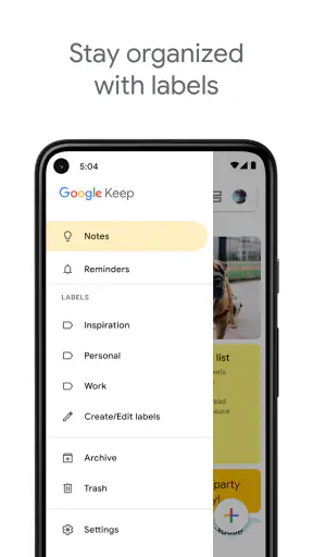 Google Keep: note ed elenchi screenshot