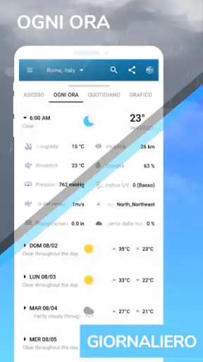 Grafico meteo: domani, oggi screenshot