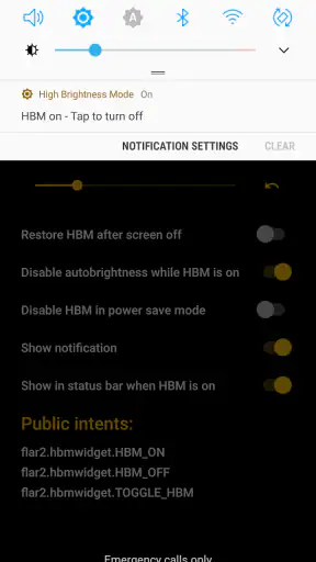 High Brightness Mode screenshot