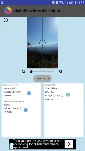 Identificazione del colore screenshot