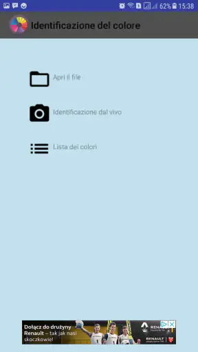 Identificazione del colore screenshot