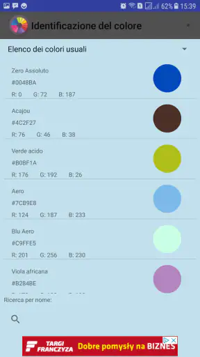 Identificazione del colore screenshot