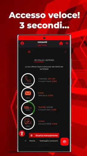iliad area personale : Mobile screenshot
