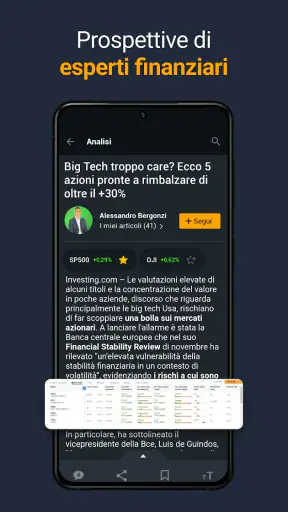 Investing.com Mercati Azionari screenshot