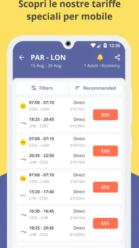 Jetcost: voli, hotel, auto screenshot