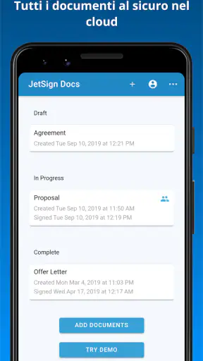 JetSign: Compila e firma PDF screenshot