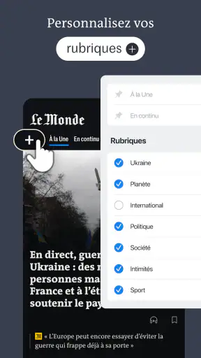 Le Monde, Actualités en direct screenshot