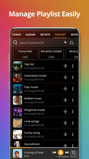 Lettore musicale screenshot