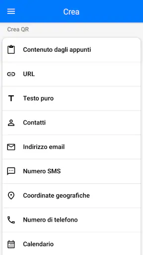 Lettore QR code screenshot