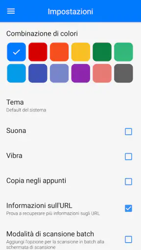 Lettore QR code screenshot