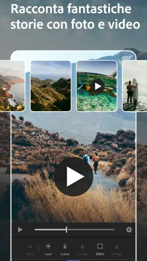 Lightroom video e foto editor screenshot