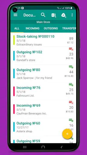 Magazzino e inventario screenshot