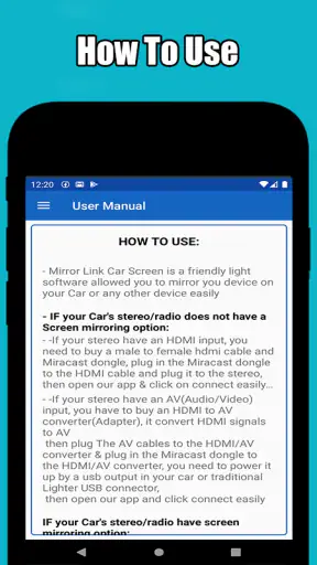 Mirror link car connector screenshot