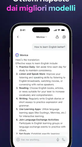 Monica IA: Chat & traduttore screenshot