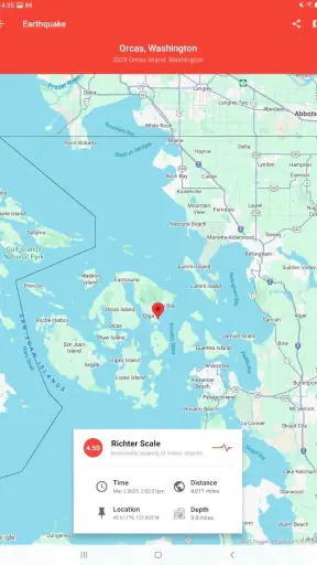My Earthquake Alerts - Map screenshot