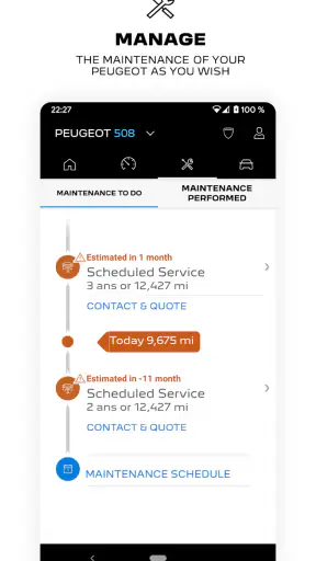 MYPEUGEOT APP screenshot