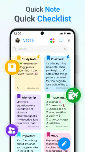 Note, taccuino e blocco note screenshot