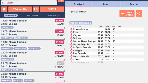 Orari Treni + Ritardi + Prezzi screenshot