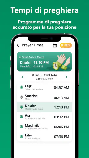 Orario Preghiera, Azan, Qibla screenshot