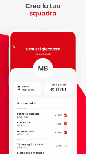 Paynalty - Gestisci la squadra screenshot