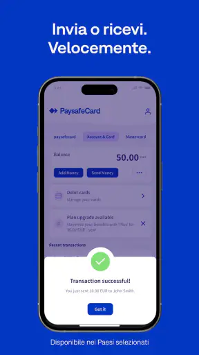 PaysafeCard–pagare in contanti screenshot